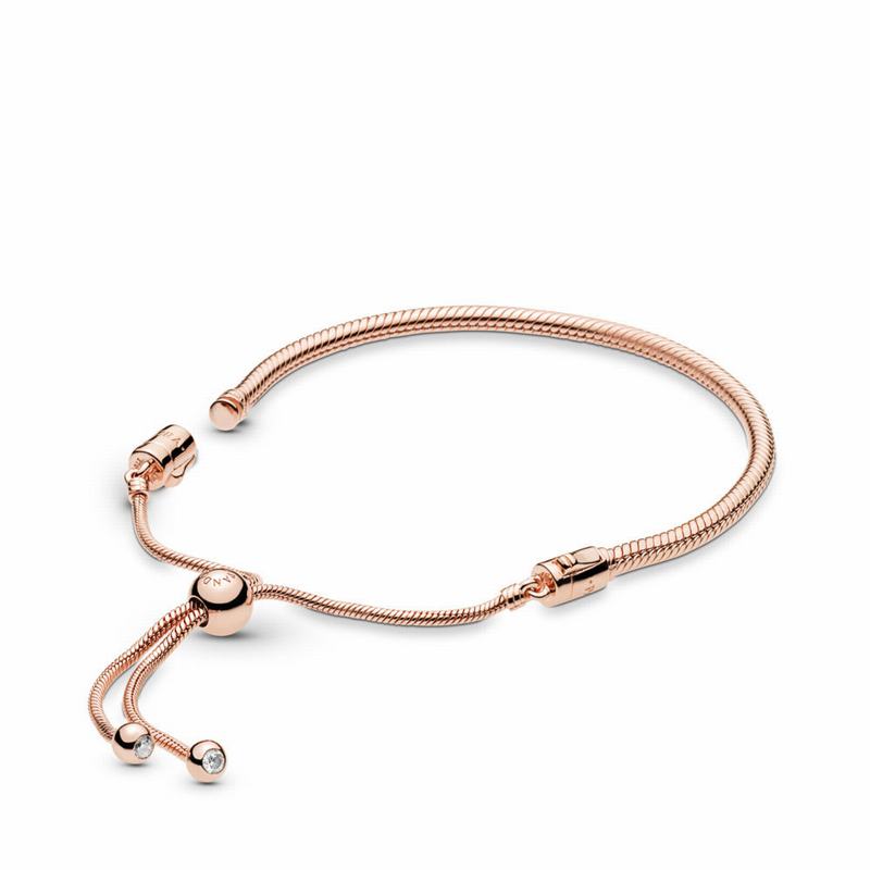 Pandora Moments Snake Chain Slider Bracelet NZ Sale, Pandora Rose™ (857930-SXK)